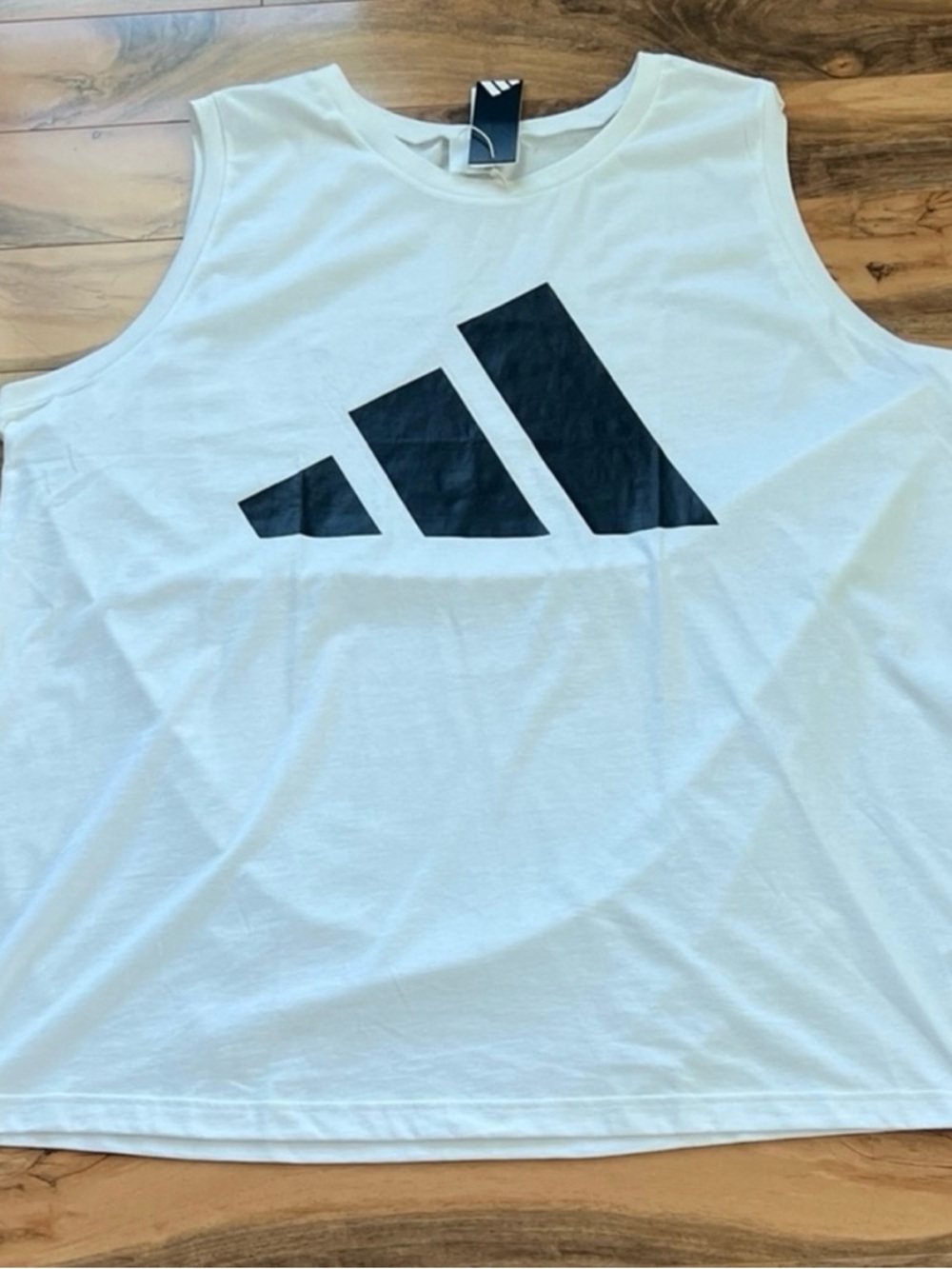 White Logo Muscle Tank
Sleeveless Shirt Men's 3XLT Oversized NWT Adidas